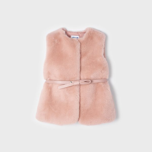 Girl’s fur vest with belt MIni (2-9Y)