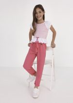 Παντελόνι cropped με φιόγκο TENCEL™ Lyocell κορίτσι Junior (8-16Y)