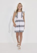 Φόρεμα ζακάρ με μεταλλιζέ κλωστή κορίτσι Junior (8-16Y)