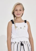 Μπλούζα με τιράντες και κέντημα από βιώσιμο βαμβάκι κορίτσι Junior Κορίτσι