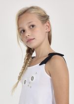 Μπλούζα με τιράντες και κέντημα από βιώσιμο βαμβάκι κορίτσι Junior Κορίτσι