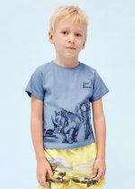 Μπλούζα κοντομάνικη με στάμπα σε γαλάζιο χρώμα mini αγόρι Mayoral Mayoral offers