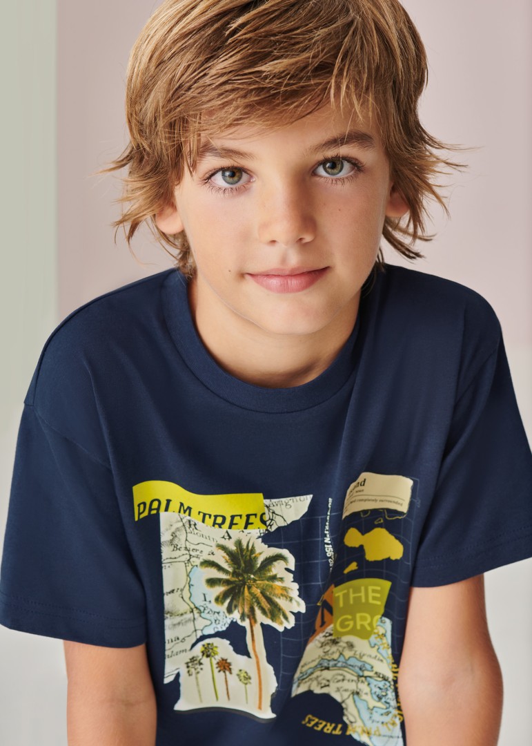 Μπλούζα με στάμπα από βιώσιμο βαμβάκι σε μπλε χρώμα junior αγόρι Mayoral Junior (8-16Y)