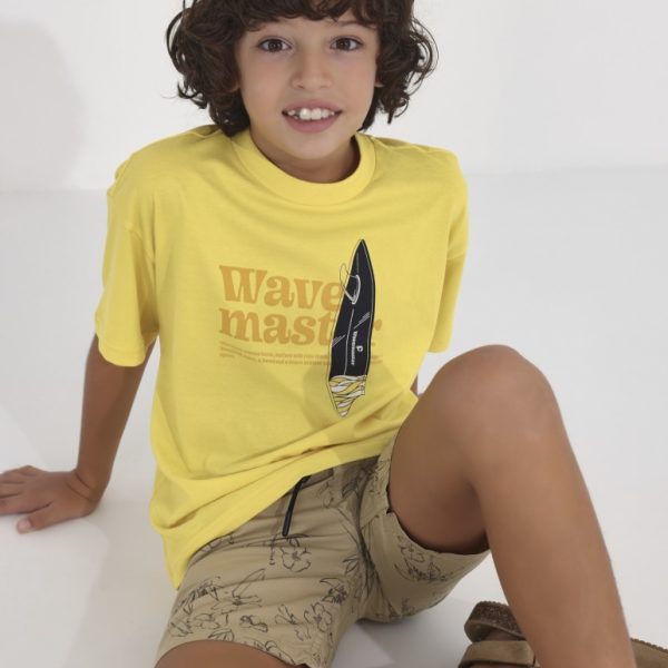 Μπλούζα με στάμπα από βιώσιμο βαμβάκι σε κίτρινο χρώμα junior αγόρι Mayoral Junior (8-16Y)