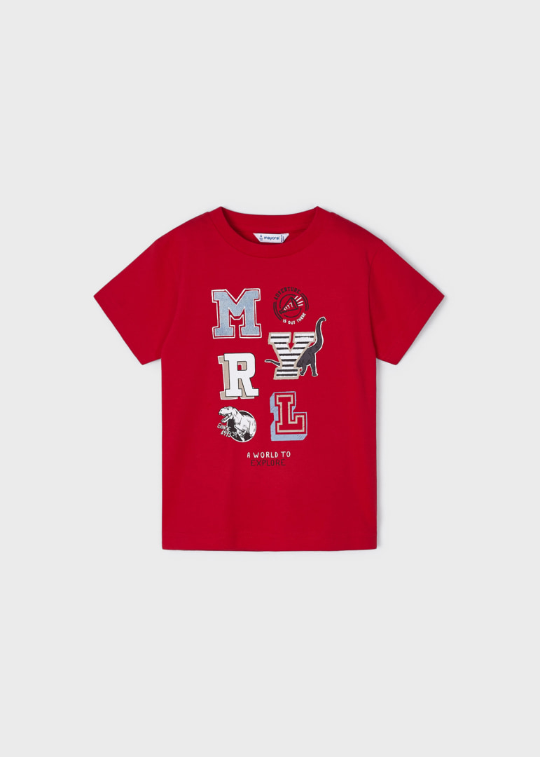 Μπλούζα με στάμπα από βιώσιμο βαμβάκι σε κόκκινο χρώμα mini αγόρι Mayoral Mayoral offers