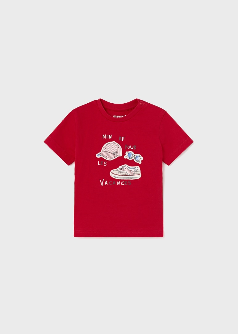 Μπλούζα με σταμπωτό σχέδιο από βιώσιμο βαμβάκι σε κόκκινο χρώμα baby αγόρι Mayoral Baby (9-24M)