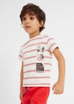 Μπλούζα με σχέδιο από βιώσιμο βαμβάκι σε κόκκινο ριγέ χρώμα mini αγόρι Mayoral Mayoral offers