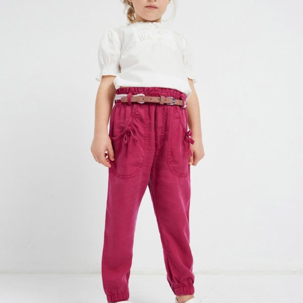 Παντελόνι μακρύ από TENCEL™ Lyocell σε τζιν και φούξια χρώμα mini κορίτσι Mayoral Mayoral offers