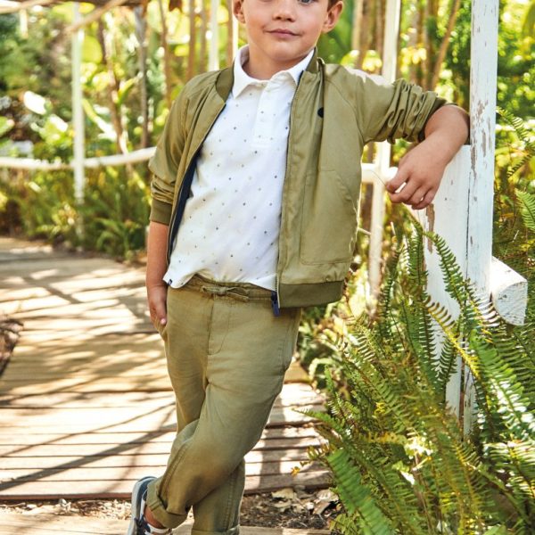 Παντελόνι μακρύ λοξότσεπο λινό σε χακί χρώμα mini αγόρι Mayoral Mayoral offers