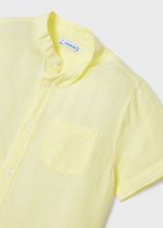 Πουκάμισο κοντομάνικο με γιακά μάο λινό σε κίτρινο χρώμα mini αγόρι Mayoral Mayoral offers