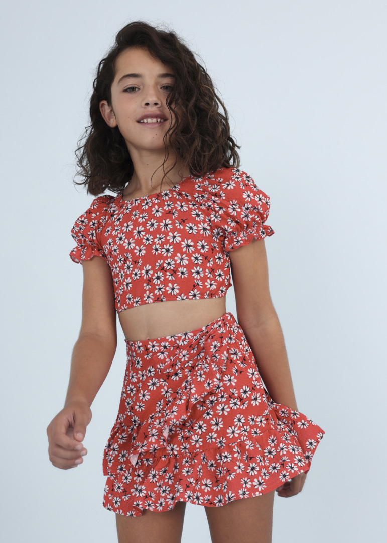 Σετ top και φούστα  σε κόκκινο χρώμα junior κορίτσι Mayoral Junior (8-16Y)