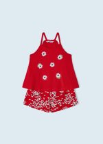 Σετ μπλούζα με σορτς με απλικέ από βαμβάκι σε κόκκινο χρώμα mini κορίτσι Mayoral Mayoral offers