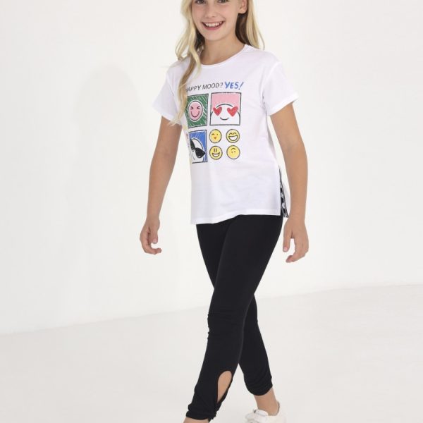 Μπλούζα κοντομάνικη από βιώσιμο βαμβάκι με κόμπο σε λευκό χρώμα junior κορίτσι Mayoral Junior (8-16Y)