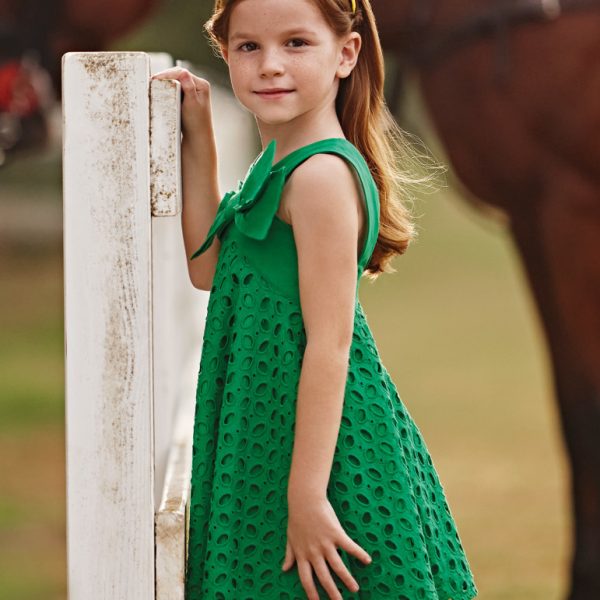 Φόρεμα βαμβακερό σε σμαραγδί χρώμα mini κορίτσι Mayoral Mayoral offers