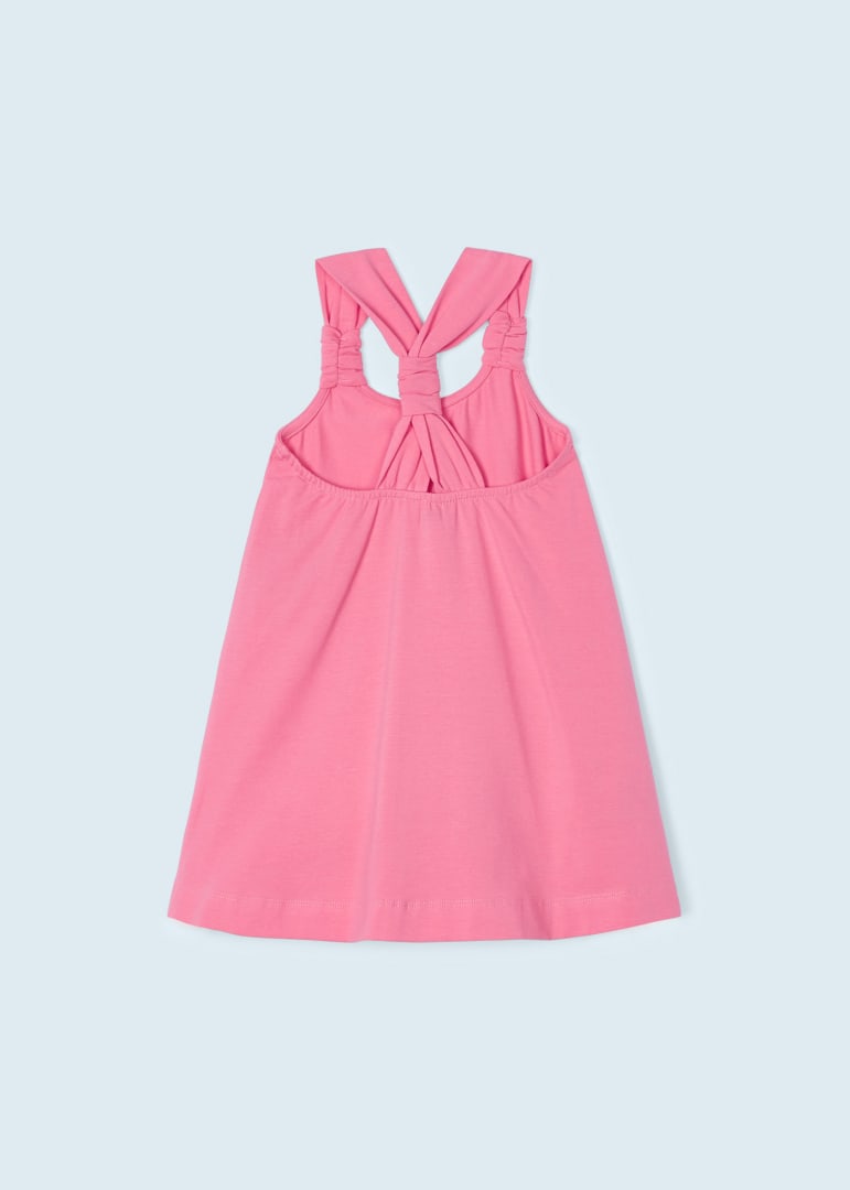 Φόρεμα με απλικέ από βιώσιμο βαμβάκι σε φούξια χρώμα mini κορίτσι Mayoral Mayoral offers