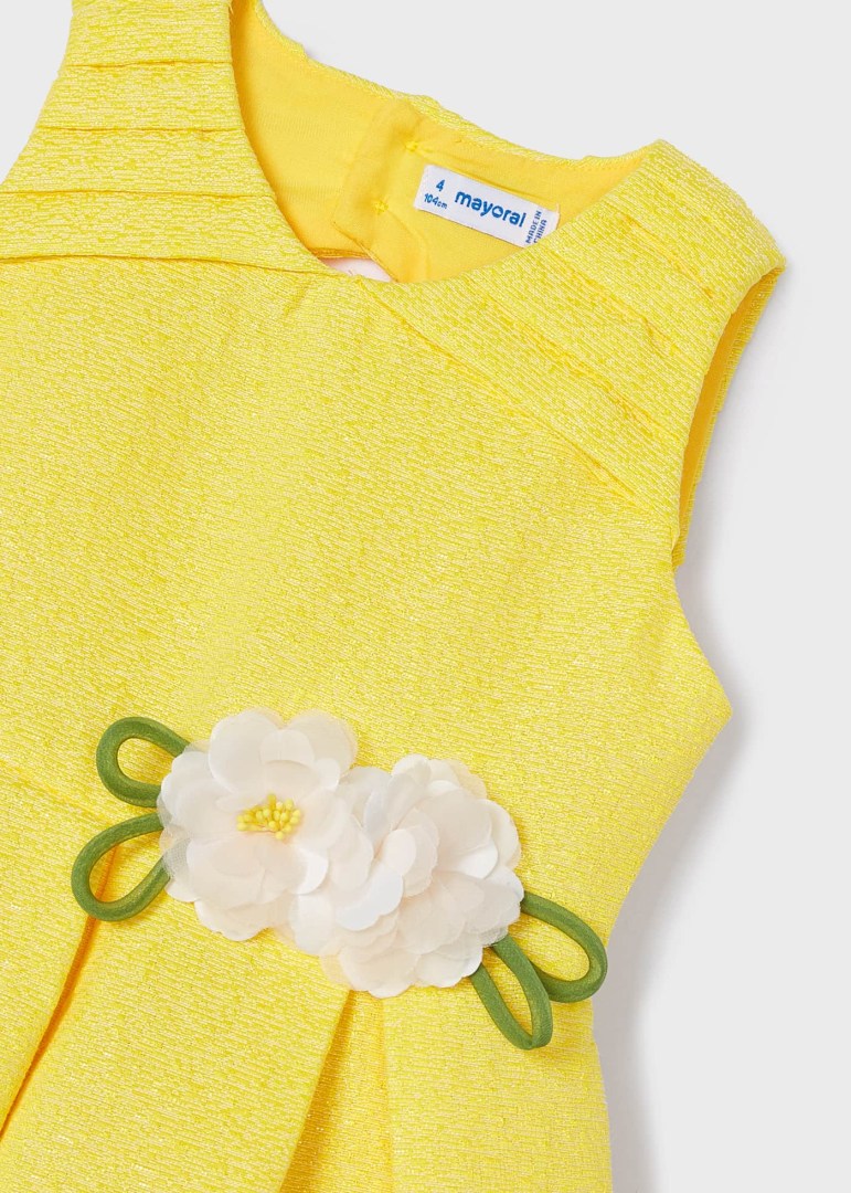 Φόρεμα με απλικέ λουλούδι σε κίτρινο χρώμα mini κορίτσι Mayoral Mayoral offers