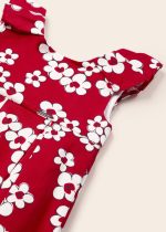 Φόρεμα σατινέ με floral στάμπα από βαμβάκι σε κόκκινο χρώμα baby κορίτσι Mayoral Baby (9-24M)