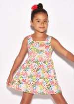 Φόρεμα σταμπωτό από βιώσιμο βαμβάκι σε ροδακινί χρώμα mini κορίτσι Mayoral Mayoral offers