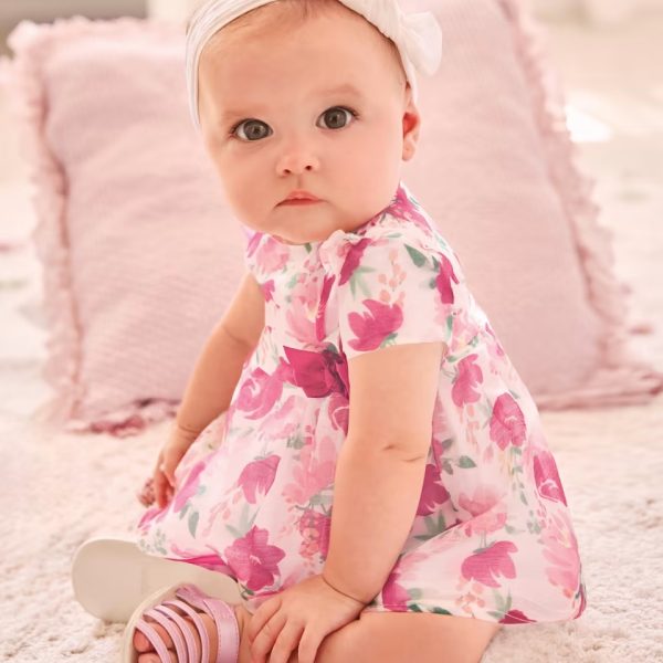 Φόρεμα αμπιγιέ με στάμπα και κάλυμμα για πάνα σε ροζ χρώμα για Νεογέννητο κορίτσι Mayoral NewBorn (0-9M)