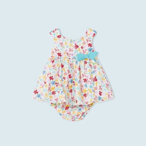 Φόρεμα με σταμπωτό σχέδιο και κάλυμμα για πάνα σε τιρκουάζ χρώμα για Νεογέννητο κορίτσι Mayoral NewBorn (0-9M)