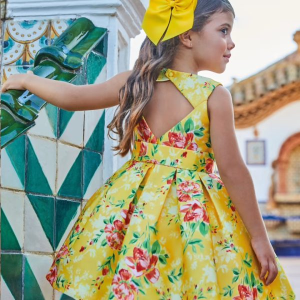 Φόρεμα με λουλούδια σε κίτρινο χρώμα junior κορίτσι Abel & Lula Junior (8-16Y)