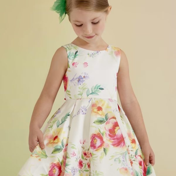 Φόρεμα με λουλούδια σε λευκό χρώμα junior κορίτσι Abel & Lula Junior (8-16Y)