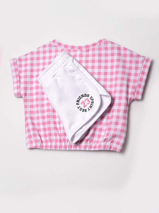 Σετ μπλούζα με σορτσάκι σε ροζ χρώμα mini κορίτσι Sprint Mini (2-9Y)