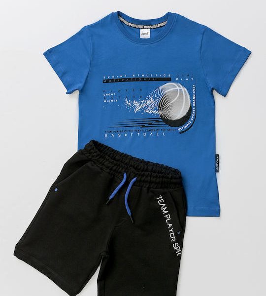 Σετ μπλούζα με σορτσάκι σε μπλε χρώμα junior αγόρι Sprint Junior (8-16Y)