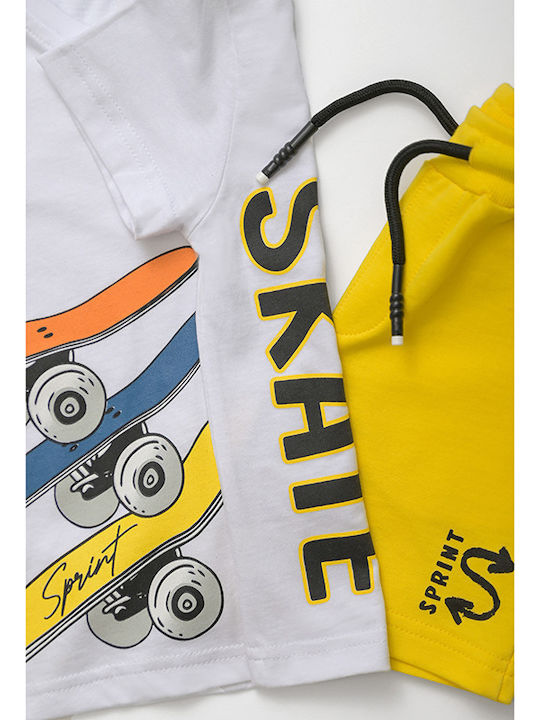 Σετ μπλούζα με σορτσάκι σε κίτρινο χρώμα mini αγόρι Sprint Mini (2-9Y)
