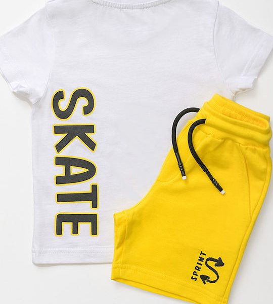 Σετ μπλούζα με σορτσάκι σε κίτρινο χρώμα mini αγόρι Sprint Mini (2-9Y)