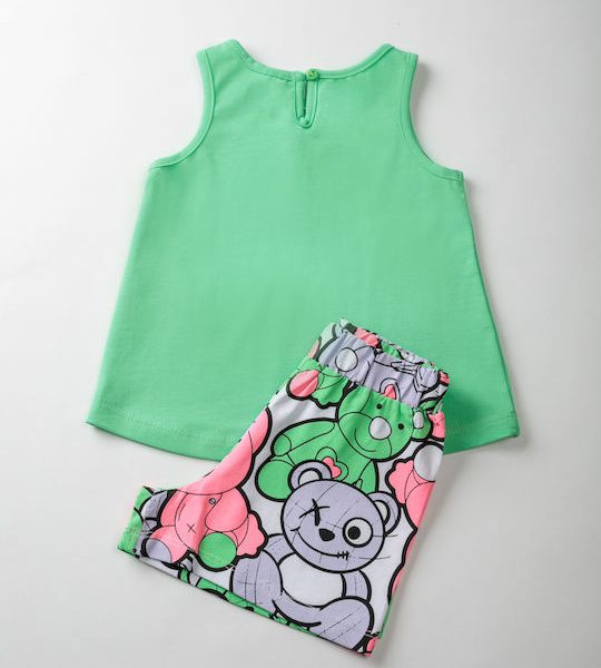 Σετ μπλούζα με σορτσάκι σε πράσινο χρώμα mini κορίτσι Sprint Mini (2-9Y)