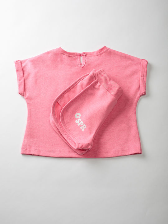 Σετ μπλούζα με σορτσάκι σε φούξια χρώμα mini κορίτσι Sprint Mini (2-9Y)