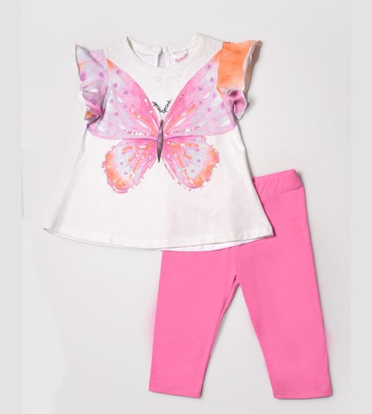 Σετ μπλούζα με σορτσάκι σε ροζ χρώμα mini κορίτσι Sprint Mini (2-9Y)
