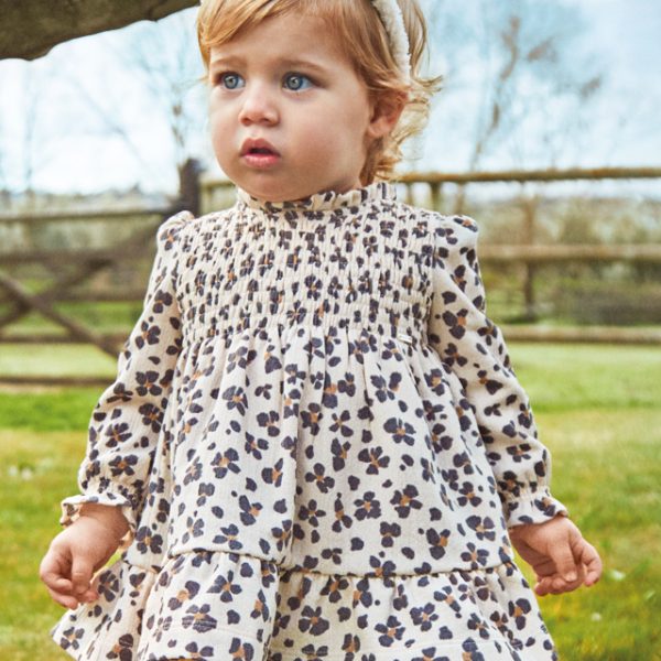 Φόρεμα συνδυασμένο σταμπωτό σε γκρι χρώμα baby κορίτσι Mayoral Baby (9-24M)
