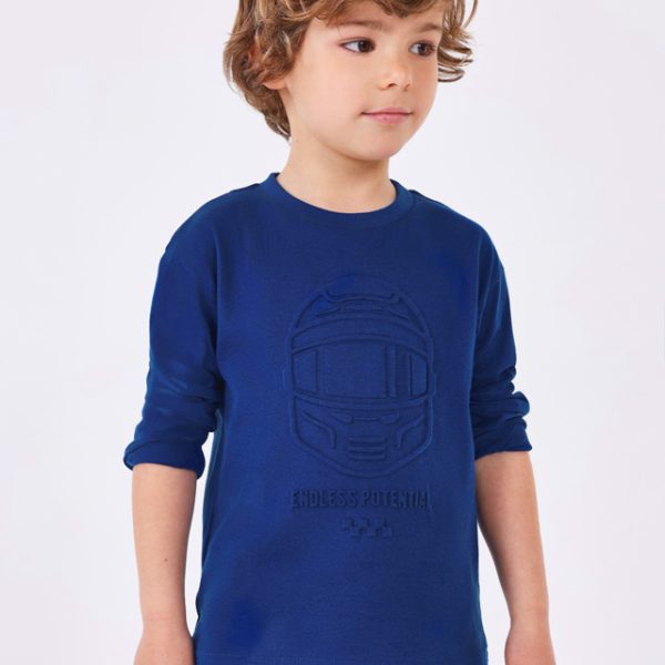 Μπλούζα μακρυμάνικη από βαμβάκι BCI σε μπλε χρώμα mini αγόρι Mayoral Mini (2-9Y)