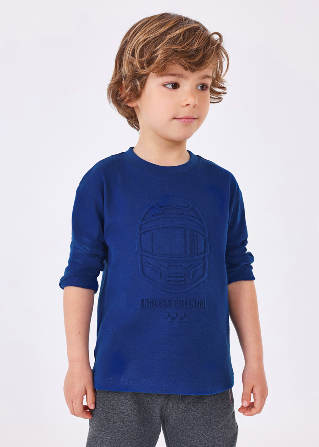 Μπλούζα μακρυμάνικη από βαμβάκι BCI σε μπλε χρώμα mini αγόρι Mayoral Mini (2-9Y)