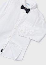 Πουκάμισο με παπιγιόν από βαμβάκι BCI σε λευκό χρώμα mini αγόρι Mayoral Mini (2-9Y)