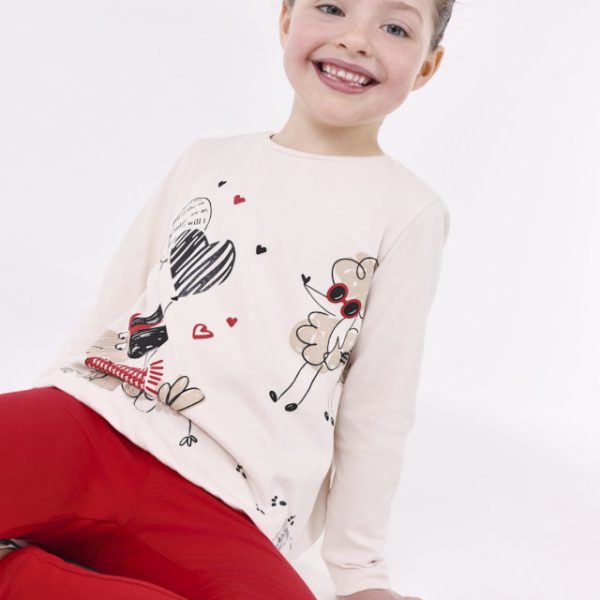 Σετ μπλούζα και 2 κολάν σε κόκκινο χρώμα mini κορίτσι Mayoral Mini (2-9Y)