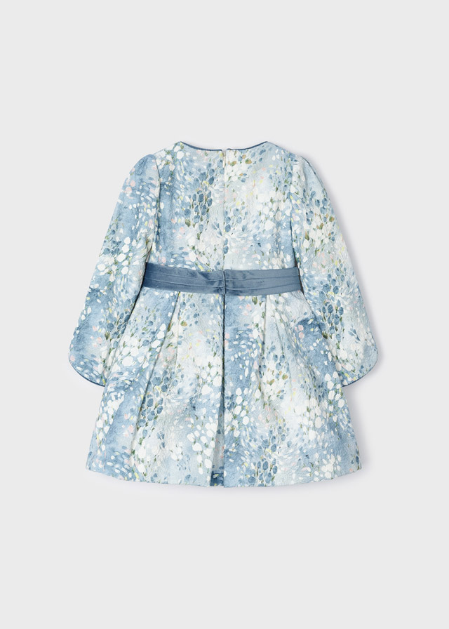 Φόρεμα σταμπωτό ζακάρ σε γαλάζιο χρώμα mini κορίτσι Mayoral Mini (2-9Y)