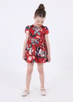 Φόρεμα σταμπωτό βελούδο σε κόκκινο χρώμα mini κορίτσι Mayoral Mini (2-9Y)
