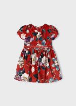 Φόρεμα σταμπωτό βελούδο σε κόκκινο χρώμα mini κορίτσι Mayoral Mini (2-9Y)