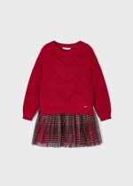 Φόρεμα τούλι συνδυασμένο με πουλόβερ σε κόκκινο χρώμα mini κορίτσι Mayoral Mini (2-9Y)