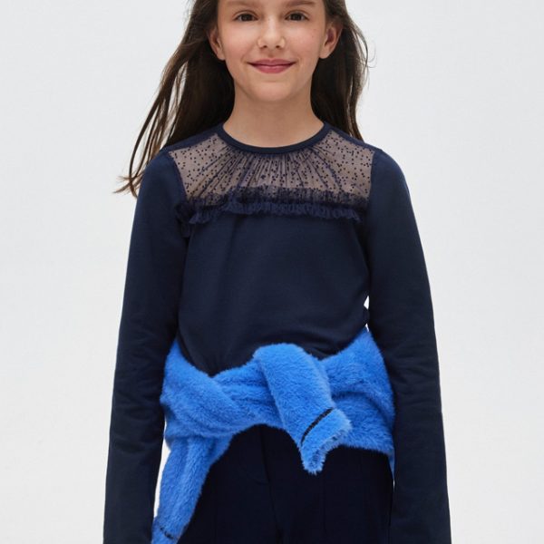 Μπλούζα από βαμβάκι BCI σε μπλε χρώμα junior κορίτσι Mayoral Junior (8-16Y)