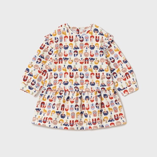 Φόρεμα σταμπωτό Better Cotton σε μπεζ χρώμα baby κορίτσι Mayoral Baby (9-24M)